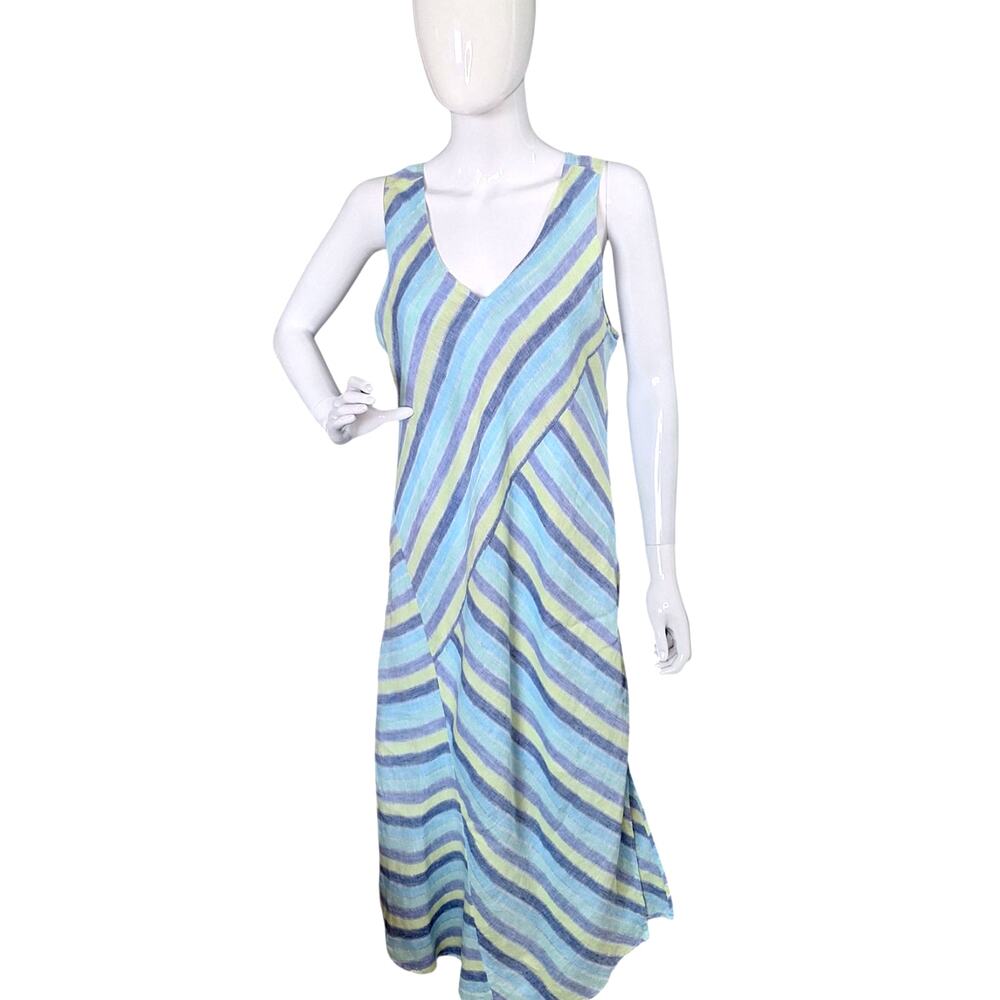 J. Jill V-Neck Blue Midi Dress Large Petite